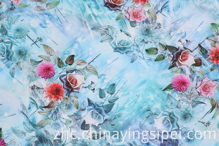 100% Woven Viscose Satin Digital Printed 